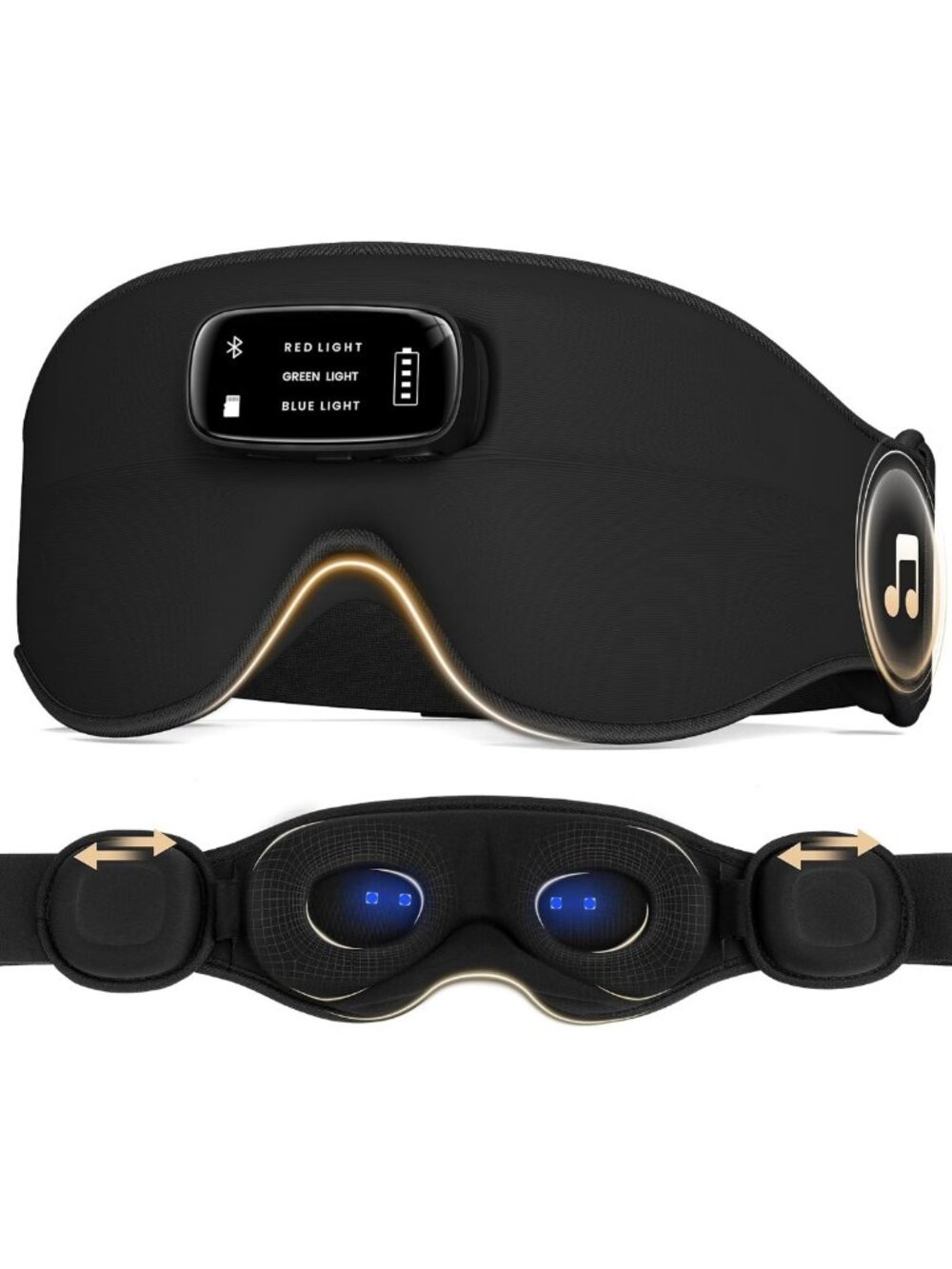 LC-dolida Pro Bluetooth Sleep Mask with White Noise & 3-Colored Lights, Upgraded